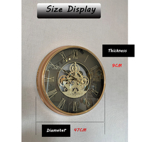 Jam Dinding Quartz Metal Gear Single Face 2025 Desain Modern Gaya Antik Still Life Dekorasi Rumah Mewah Ruang Tamu