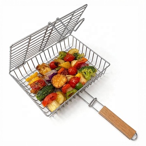 Grande grille de <span class=keywords><strong>barbecue</strong></span> en métal pour l'extérieur, plateau pour légumes, poisson, viande, panier de cuisson pour cuisine extérieure - Product Image 1