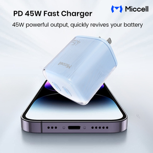 Miccell 45W GAN ที่ชาร์จโทรศัพท์มือถือ2 Type-C พอร์ตชาร์จเร็วออกแบบอะแดปเตอร์สำหรับ Xiaomi iphones - Product Image 5