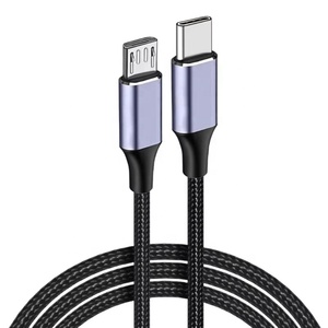 Câble USB C vers USB 5 broches, 90 degrés, type C, fil tressé en nylon, charge rapide 2.4A, synchronisation des données 480 Mbps - Product Image 1