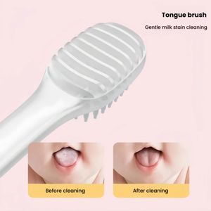 Brosse à <span class=keywords><strong>dents</strong></span> nouveau-né en Silicone liquide pour enfants à poils souples soins bucco-dentaires 18 mois <span class=keywords><strong>lait</strong></span> <span class=keywords><strong>dents</strong></span> langue revêtement nettoyant usage domestique - Product Image 2