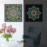 Homfun — peinture diamant avec éclairage lumineux de nuit, broderie complète 5D, pour le salon, bricolage