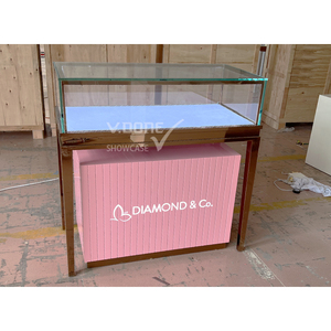 V-DONE Boutique de bijoux de luxe, kiosques en or, design de vitrine, table de présentation en verre, comptoir de magasin de bijoux, vitrines élégantes - Product Image 4
