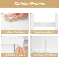 Coiffeuse blanche simple avec miroir éclairé E1 Bois d'ingénierie solide et durable pour la chambre ou la salle de bain