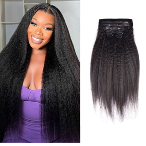 Extensioni di Capelli Umani Vergini Brasiliani con Clip, Lisci/Ricci, Lunghezza 12-30 Pollici, Migliorate, Senza Cuciture, Leggere, Confortevoli, Intatte - Product Image 2