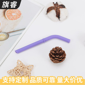 Silicone Folding <b>Straw</b> Purple Bendable <b>Reusable</b> Drinking <b>Straw</b> For Outdoor Use - Product Image 5