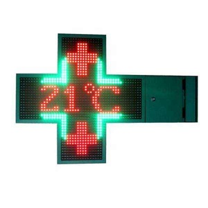 ป้ายกากบาทร้านขายยา LED สีเขียวสองด้าน ขนาด 100x100 ซม. รุ่น Shenzhen P20 - Product Image 5