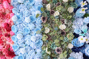 Fondo de Pared de Flores de Arcoíris Especialmente Diseñado para Eventos, Pared de Flores de 8 pies para Decoración de Escenarios de Festivales Fotográficos - Product Image 4