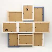 Moderno Clásico 6-Apertura 4x6 Pulgadas MDF Marco de fotos de madera Logotipo personalizable para uso doméstico y de oficina