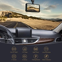Caméra de tableau de bord pour voiture avec écran tactile de 4 pouces, double objectif avant et arrière, 1080P grand angle, vision nocturne, capteur G, enregistreur vidéo DVR