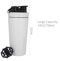 Bouteille shaker personnalisée avec logo, 24 oz, en acier inoxydable, bouteille d'eau de fitness, résistante aux odeurs, isolée, bouteille d'eau pour la salle de sport