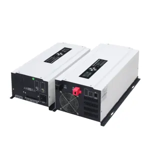 Tegangan Tinggi 48V Dc Ke Ac 6000W 6KW Inverter Pure Sine Wave Built-in50A Hybrid Solar Power Inverter