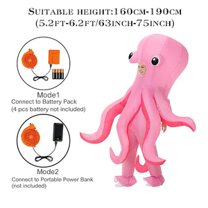 Costume de pieuvre gonflable en polyester, facile à installer, pour adultes unisexes - Idéal pour les fêtes d'Halloween amusantes et les cosplay - Product Image 3