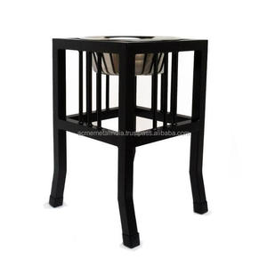 Vente chaude de bols pour animaux de compagnie en acier inoxydable fait à la main avec support en fer solide parfait pour les solutions de boisson à double mangeoire de jardin - Product Image 4