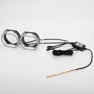 3inch" RGBW 12V O-shaped Multicolor Front <b>Light</b> <b>Led</b> Angel Eyes halo Rings Headlights Decorate Shroud Cover for <b>Projector</b> Lens - Product Image 5