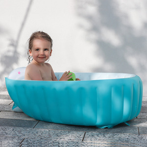 Bañera Inflable Portátil para Niños, Bañera para Bebés al Aire Libre, Recipiente Grande y Recto Multifuncional para Baño, de 0 a 12 Meses - Product Image 3