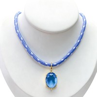 Nouveau collier en corde tressée de couleur dopamine, style européen et américain, accessoires DIY, pendentif ovale en zircon coloré, chaîne de clavicule