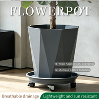 Nouveauté : Grands pots à fleurs carrés en plastique PP avec trou de drainage, durables, capacité de 36,33 L, design moderne pour une utilisation à la maison et en extérieur