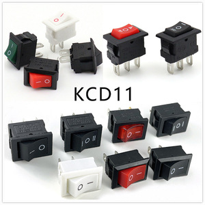 Interrupteur à bascule miniature KCD11 10x15mm 3A SPST 2 positions avec bornes longues, interrupteur d'alimentation rouge/noir/blanc, vente en gros - Product Image 6