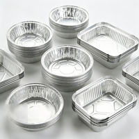 Contenedor Redondo de Papel de Aluminio con Tapa y Logotipo Personalizado, Bajo MOQ, Caja de Papel de Aluminio en Blanco para Pruebas de Restaurantes Nuevos, Venta al Por Mayor