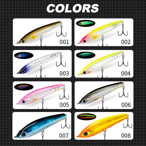 เหยื่อปลอมแบบดินสอ Red <span class=keywords><strong>Devil</strong></span> Floating Pencil Lure ขนาด 75 มม. น้ำหนัก 6 กรัม แบบ WTD Walk the Dog สำหรับตกปลาผิวน้ำ หัวสีแดง เรืองแสง UV สำหรับตกปลาแบส ปลาไพค์ ตกปลาชายฝั่ง - Product Image 5
