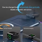 Tapis de souris sans fil 3 en 1 15W, tapis de souris de jeu, tapis de bureau avec support pour téléphone, station de charge magnétique, tapis de souris en caoutchouc RGB