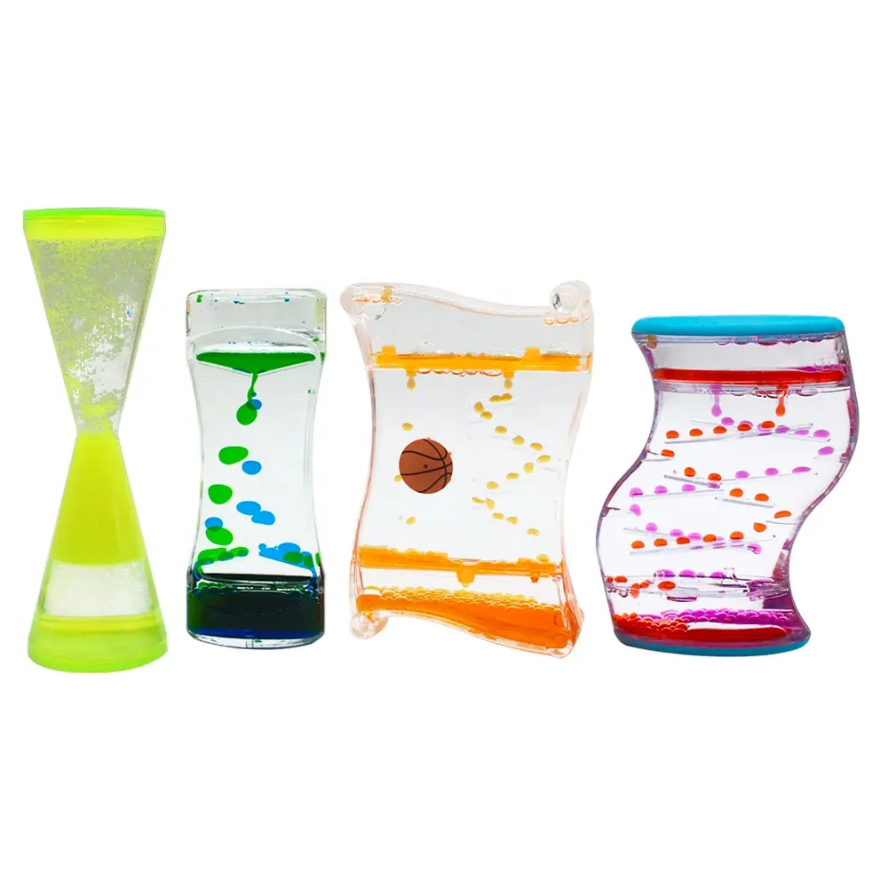 OEM таймеры для жидкости, акриловый таймер для масла, игрушка для движения воды, zig-zag сенсорный жидкий таймер