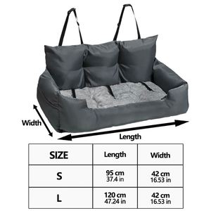 Housse de siège auto pour animaux de compagnie toute l'année, pour siège arrière, avec design en polyester imperméable et respirant, triple protection de sécurité - Product Image 3
