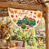 Drapeau suspendu demi-rond pour Thanksgiving, en tissu polyester pongé, décoration pour fête à domicile, 45x90cm 60x120cm, panneau décoratif mural