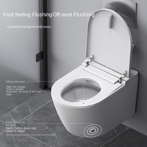WC intelligent mural électronique de luxe, toilette automatique monobloc 9901-blanc - Product Image 5