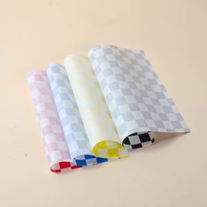 Papier d'emballage pour sandwichs Deli, imprimé mexicain, noir à carreaux, couleur unie, 12'' x 12'', avec logo personnalisé, revêtement PE biodégradable, simple face - Product Image 3