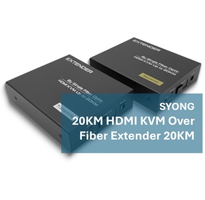 SYONG Extenseur <span class=keywords><strong>HDMI</strong></span> <span class=keywords><strong>Fibre</strong></span> <span class=keywords><strong>Optique</strong></span> <span class=keywords><strong>Extender</strong></span> 20KM 1080p HD Image Synchronisation Audio et Vidéo sans Retard KVM <span class=keywords><strong>HDMI</strong></span> <span class=keywords><strong>Extender</strong></span> - Product Image 1