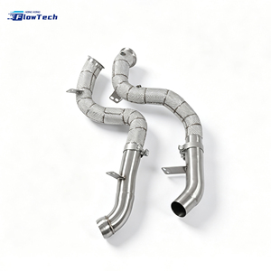 ท่อไอเสียดาวน์ไปป์แบบไหลสูงสำหรับ Mercedes Benz C63 W205 C63S GLC63 X253 M177 4.0L V8 Biturbo 304 สแตนเลส ติดตั้งได้โดยตรง - Product Image 2