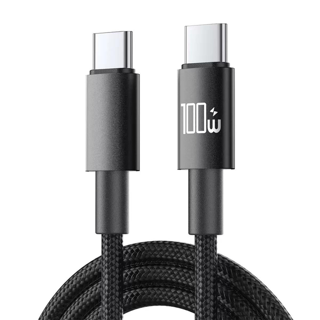 100W USB-C 6A Fast Charging Cable 1m/3FT 2m/6FT Nylon Braided Laptop E-Mark USB C Core Phone Dual Type-C Earphone Data Cable
