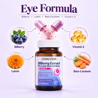 OEM ODM Extrait de Myrtille Lutéine Bêta-Carotène Vitamine E Capsules Nutrition Oculaire Quotidienne Compléments Alimentaires Marque Privée Vente en Gros