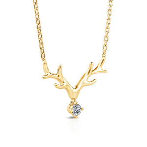 Collana con Ciondolo a Forma di Corna di Cervo per Donne, Gioiello di Moda con Pietre Scintillanti, Regalo per le Festività - Product Image 6
