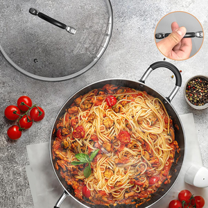 Ensemble de casseroles antiadhésives avec couvercles en verre, 8 pièces, en métal, revêtement céramique pour cuisinières à gaz et à induction - Product Image 4