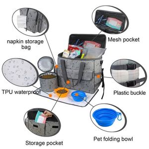Airline Approved Portable <b>Dog</b> Pet Weekend Travel <b>Carrier</b> Tote Organizer <b>Bag</b> with Food Container and Multi Pockets - Product Image 3