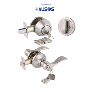Front <strong>Door</strong> Lever Lockset With Single Cylinder Deadbolt Combination Set <strong>Door</strong> <strong>Knob</strong> With Lock and Deadbolt Reversible - Product Image 1