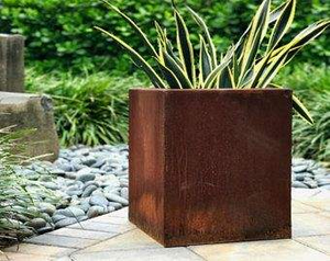 Custom Glazed Finish Corten Steel Outdoor Plant <b>Box</b> Home Application <b>Planter</b> with Flower Pots - Product Image 3