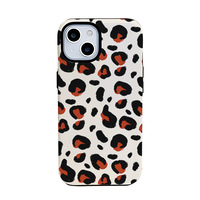 Coque de téléphone en film 2-en-1 imprimé léopard à la mode pour iphone15 14: 13pm 15pro 14pro 12 originalité dropproof