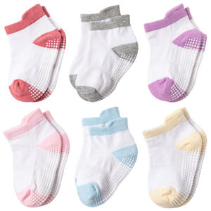 6 paires de chaussettes antidérapantes en coton pour bébé, chaussettes de sol antidérapantes pour tout-petits, chaussettes respirantes pour l'intérieur pour nouveau-nés, garçons, filles et tout-petits - Product Image 5