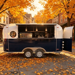 Chariot à café et à glaces en acier inoxydable certifié VIN, remorque à tacos, camion de nourriture mobile pour gelato - Product Image 1