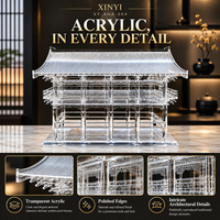 Modèle de sculpture architecturale chinoise traditionnelle en acrylique avec logo personnalisé pour la décoration intérieure