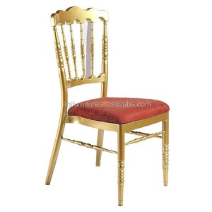 Chaise de château <span class=keywords><strong>Napoléon</strong></span> en aluminium doré avec coussin fixe QL800CG - Product Image 1