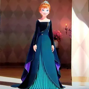 Ins Pakaian Putri Anak Perempuan, Kostum Ratu Anna Frozen 2 0624