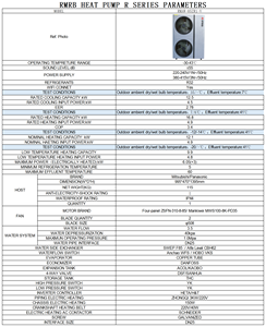 ปั๊มความร้อนแบบใช้อากาศ RMRB A+++ R32/R410A EVI 16.8kW 57300 BTU/h แบบไม่มีถัง ควบคุมผ่านแอปพลิเคชัน สำหรับใช้ภายนอกอาคารในโรงแรม ใช้กับน้ำ - Product Image 1