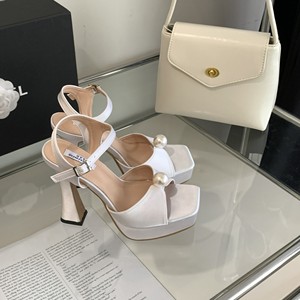 Sandales à talons hauts pour femmes, plateforme carrée, en cuir PU, avec nœud, chaussures de mode pour femmes, été 2023 - Product Image 5