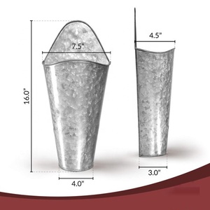 Casa rustica grande fioriera <span class=keywords><strong>da</strong></span> <span class=keywords><strong>parete</strong></span> in metallo zincato vaso <span class=keywords><strong>da</strong></span> <span class=keywords><strong>parete</strong></span> alto contenitore per interni esterni <span class=keywords><strong>porta</strong></span> fiori - Product Image 5