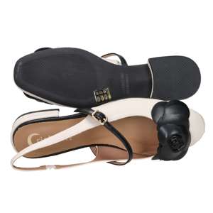 Crichic Donna Slingback Beige Black 2 Cm Heel Size 39 <b>Flat</b> Shoes - Product Image 6